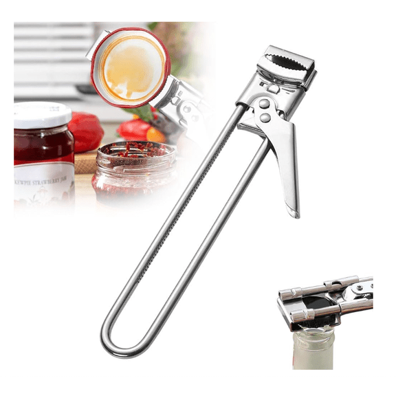 2Pcs Adjustable Stainless Steel Jar Opener, Gripper Tight Lid Opener for Seniors, Non-slip Design Multifunctional Can & Bottle Lid Remover, Ergonomic Kitchen Tool for Seniors & Weak Hands