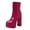 Red, variant on Ankle Boots for Women Trendy Platform High Block Heeled Booties Casual Dressy Zipper Fall Boots