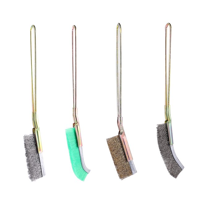 MasteelfCA 4pcs Metal Brushes Automobile Motor Door Window Brushes Gap Cleaning Tools Cleaning Accessories Rust Brush for Home