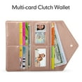 thumbnail image 3 of HAWEE Envelope Wallets for Women Leather Credit Card Holder with RFID Blocking,2 ID Window, Zip Coin Pocket, Rose Gold, 3 of 7