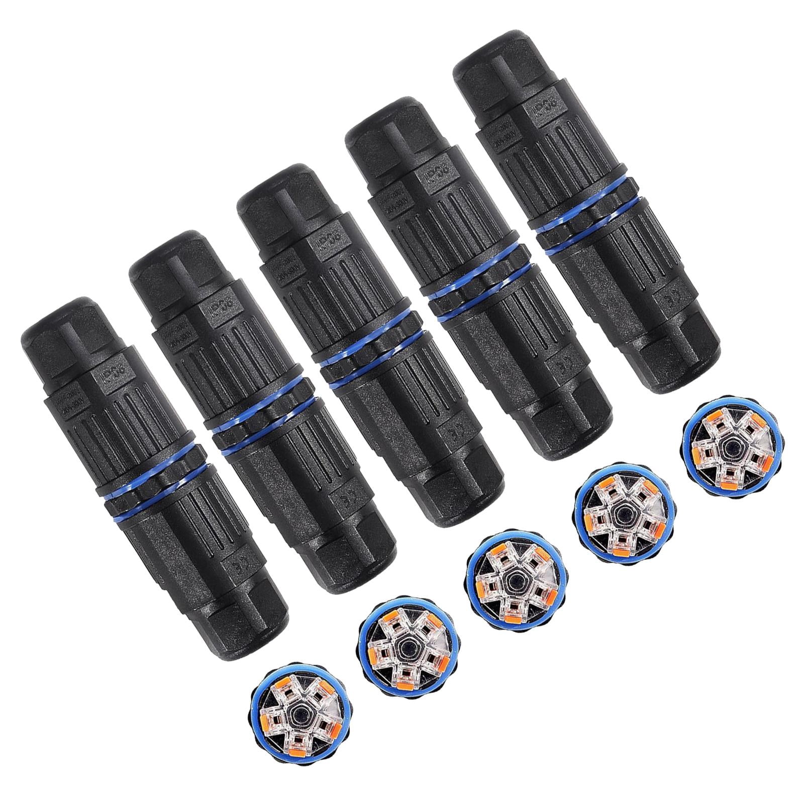 BAOSITY 5x IP68 Waterproof Junction Box Durable Electrical Project Case Outdoor 2 Pin Electrical Cable Connector for Landscape Lights