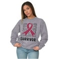 thumbnail image 3 of Survivor Breast Cancer Pink Ribbon Women Plus Size Crewneck Sweatshirt Brisco Brands 2X, 3 of 5