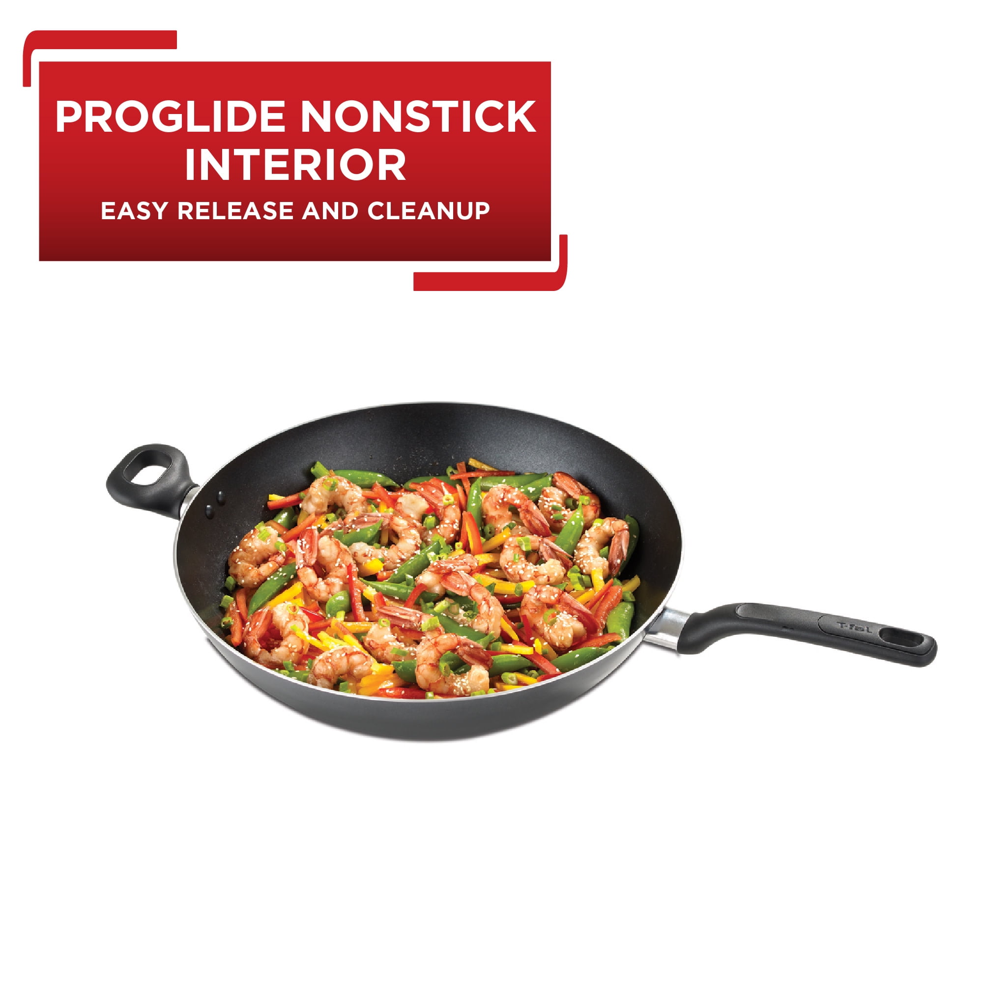 T-fal Easy Care Nonstick Wok, 14.25 inch, Grey 