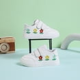 thumbnail image 3 of Ticikt Unisex Babies' Hook & Loop Court Sneakers Baby Boy Girl Non- Sneakers Comfort Running Outdoor Activities,Color:WH3,Size:3.5-4 Years, 3 of 9