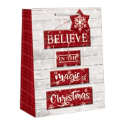 Paper Images 2Pack Accented Farmhouse Giftbag - - Believe in the Magic - / Large
