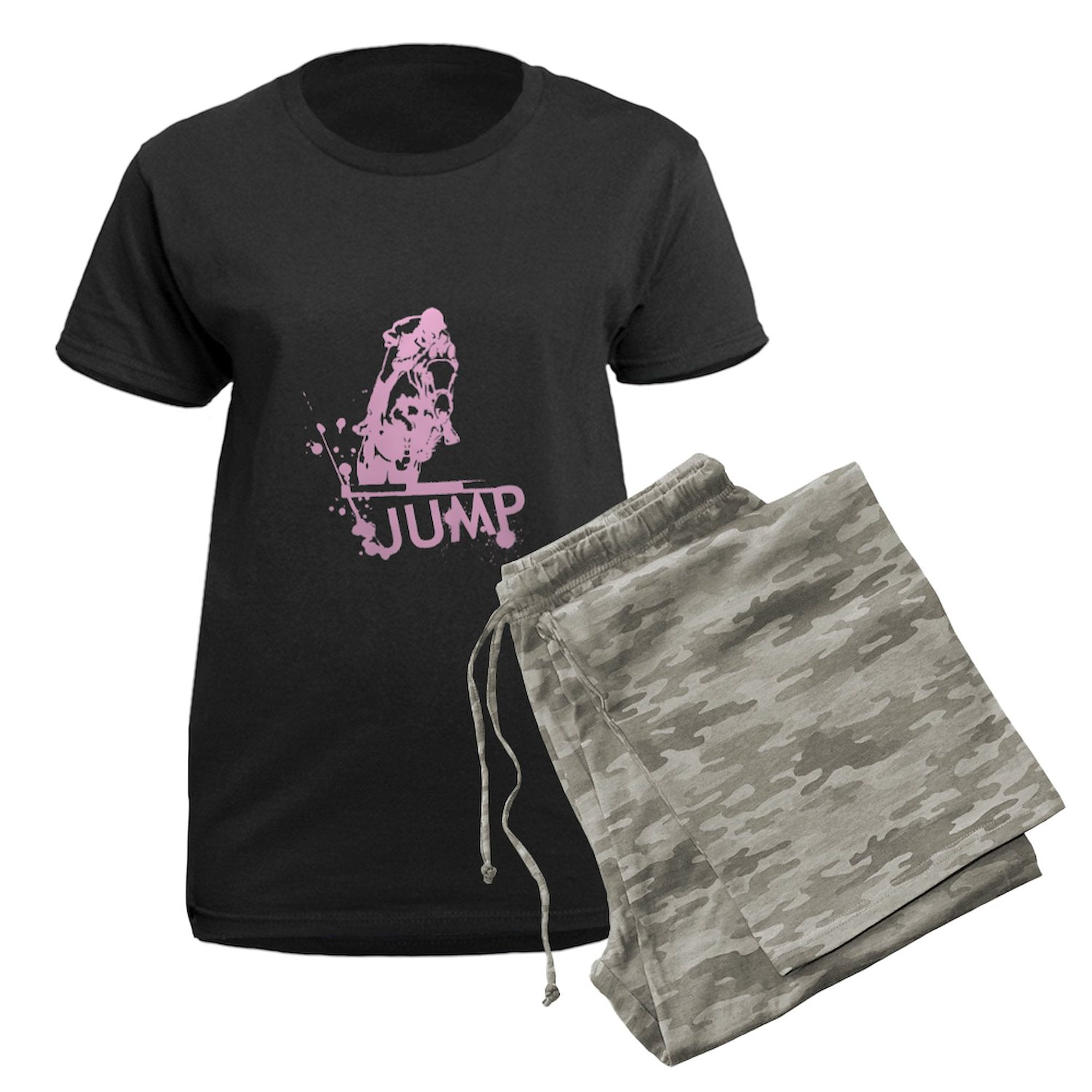 CafePress - EQUESTRIAN JUMP Women's Dark Pajamas - Women's Short Sleeve Print T-Shirt and Pants Dark Cotton Pajama Set