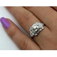 thumbnail image 3 of HeartsAndYou 4ct Round Cut Moissanite Edwardian Vintage Inspired Antique Inspired Women Ring 18k White Gold over Silver, 3 of 7