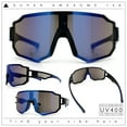 thumbnail image 2 of Oversized Mens Color Mirror Rimless Shield Plastic MTB Sport Sunglasses Black Blue - Blue Mirror, 2 of 7