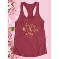 thumbnail image 3 of Happy Mother's Day Gold Text Racerback Tank Women -Image by Shutterstock, Female x-Small, 3 of 4