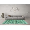 thumbnail image 3 of Ahgly Company Indoor Rectangle Abstract Turquoise Blue Modern Area Rugs, 5' x 7', 3 of 4