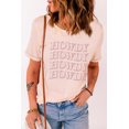 thumbnail image 2 of POGLIP Women's Pink HOWDY Letter Graphic Short Sleeve T Shirt, 2 of 6