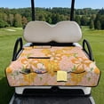 thumbnail image 2 of Psesaysky Golf Cart Seat Covers with 4 Pockets Tropical Orange Floral Non-slip Seat Blanket Golf Cart Accessories Decor for Women Men, Suits Yamaha, Club Car and Other 2 Person Seats, 2 of 8