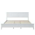 thumbnail image 5 of King Size Modern White Solid Wood Platform Bed With Headboard and Tapered Wood Legs, Bed Frame With Slats Support and Wear-Resistant Finish For Kids, Teens, Adults, No Box Spring Needed, Noise Free, 5 of 7