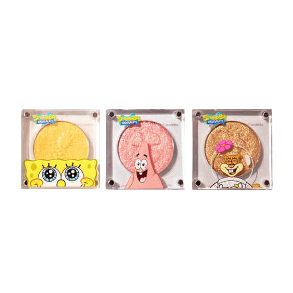 Beauty Creations - SpongeBob F.U.N Single Eyeshadow Set, Shimmer Shades, Buttery Blendable Formula, 3 Piece Set
