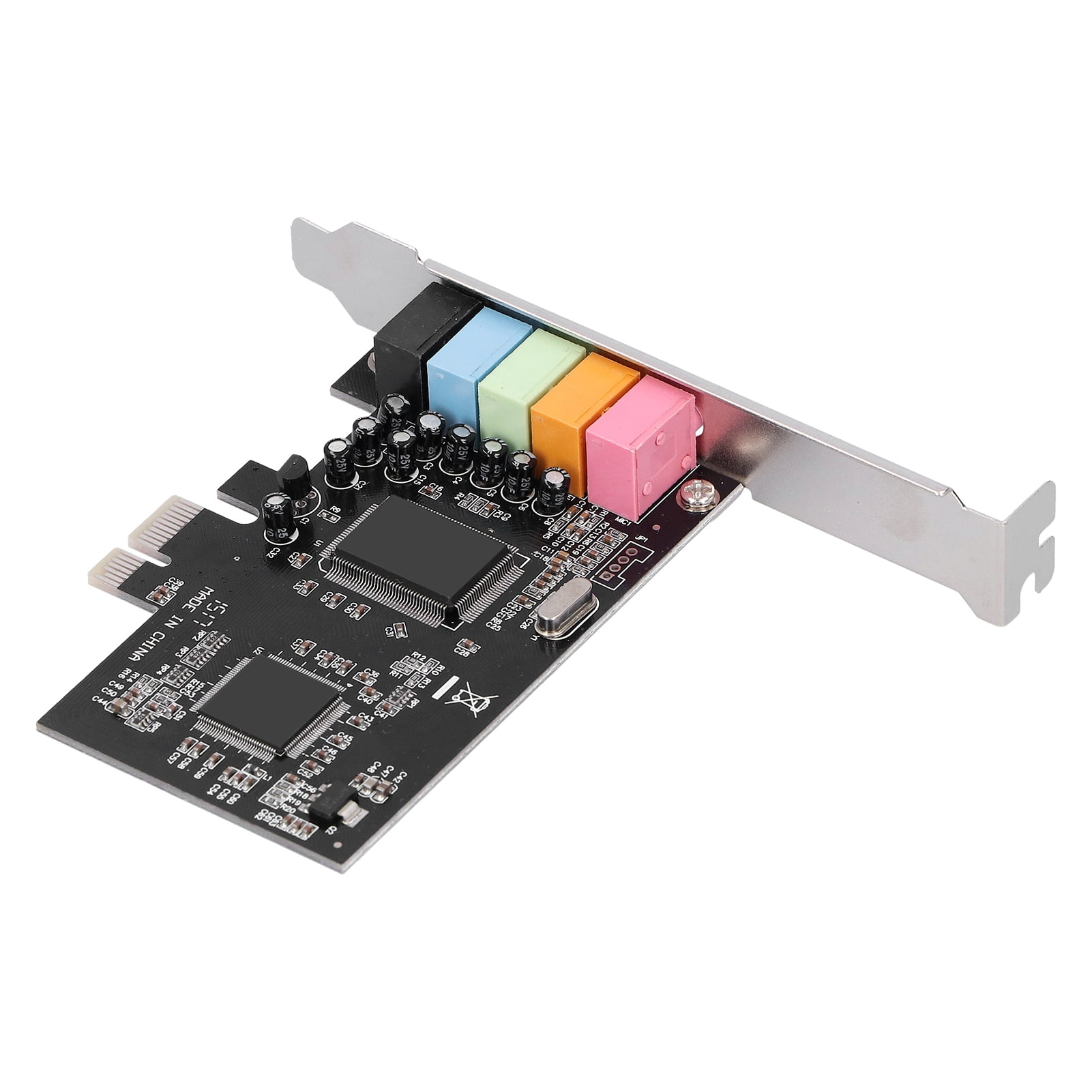 Optimal Shop Carte son PCIe pour PC Windows, carte son interne 5.1 avec  support discret, carte audio stéréo PCI-e 3D, puce CMI8738 32/64 bits pour