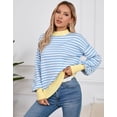 thumbnail image 6 of Cogild Women Sweaters with Multi Color Long Sleeves Striped Pullover Long Sleeves Sweaters for Womens, 6 of 6