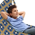 thumbnail image 1 of Ethnic Lounger Chair Bag, Vintage Tile Ornament Diagonal Pattern with Art Influences, High Capacity Storage with Handle Container, Lounger Size, Blue Orange Beige, by Ambesonne, 1 of 5
