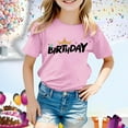 thumbnail image 2 of Crop Tops pour Enfants 9-10 Filles Manches Longues pour Anniversaire d'Enfants T-Shirt à Manches Courtes Col Rond Été Coupe Décontractée Basique, 2 of 4