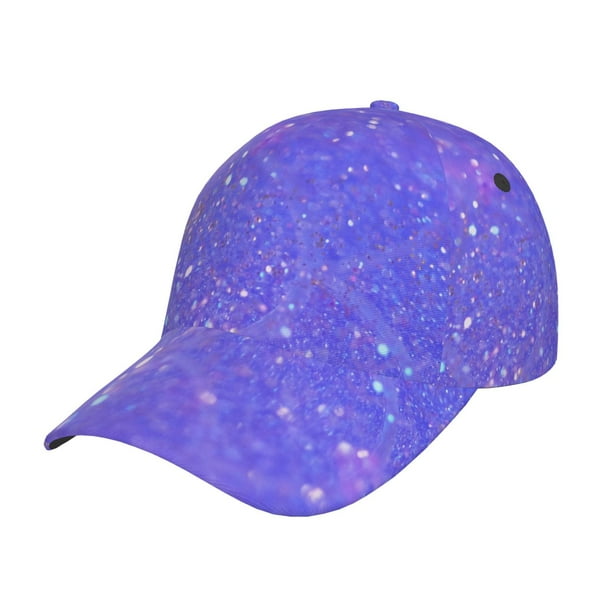 Fotbe Purple Glitter Gorro Clásico de Béisbol, Gorra Ajustable con Broche Snapback, Gorro de Exterior de Algodón Suave