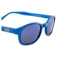 thumbnail image 6 of The Original KD's Biker Shades Sunglasses By PCSUN Blue Ice Frames Blue Mirror Lenses., 6 of 8