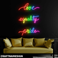 thumbnail image 2 of Craftnamesign Love Equality Pride Neon Sign, LGBT Wall Decor, Bedroom Wall Art, 2 of 4
