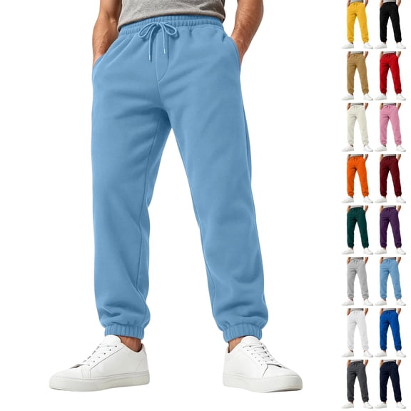GrmtClth Sweatpants for Men Active Fleece Athletic Sweatpant Basic Running Drawstring Workout Sweat Pants Sky Blue XL