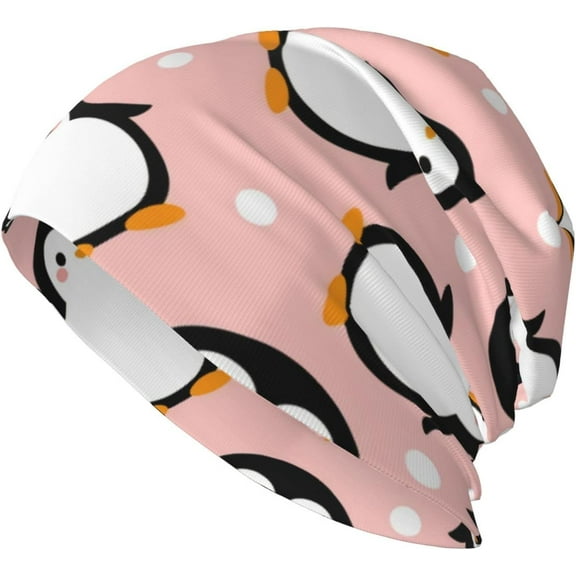 Cute Animal Penguin Baggy Slouchy Beanie Chemo Hat Cancer Headwear Knitted Hats Scarf Nightcap for Women Men