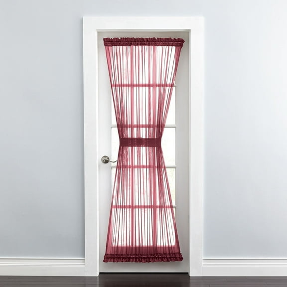 BrylaneHome BH Studio Sheer Voile Door Panel With Tiebacks