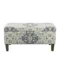 thumbnail image 2 of HomePop Banc de Rangement Décoratif en Tissu de Style Transitionnel, Grand Format, Bleu Vieilli, 2 of 10