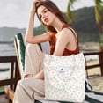 thumbnail image 2 of Ayieyill Corduroy Tote Bag for Women Girl Canvas Shoulder Cord Purse with Inner Pocket (Floral), 2 of 6