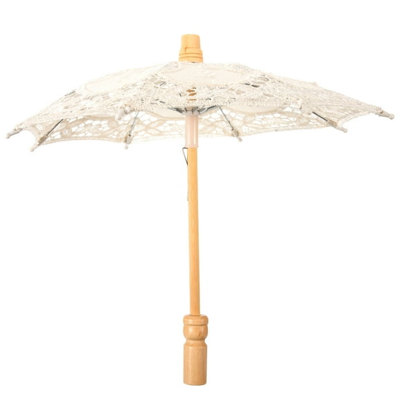 TAILTOSS Decorative Parasol Lace Wood Wedding Accessory 1Set 11.8x10.4in
