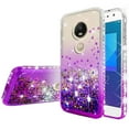 thumbnail image 3 of Compatible for Motorola Moto E5 Play Case, Moto E5 Cruise Case, with [Temper Glass Screen Protector] SOGA Diamond Liquid Quicksand Cover Cute Girl Women Hybrid Phone Case - Clear/Purple, 3 of 6
