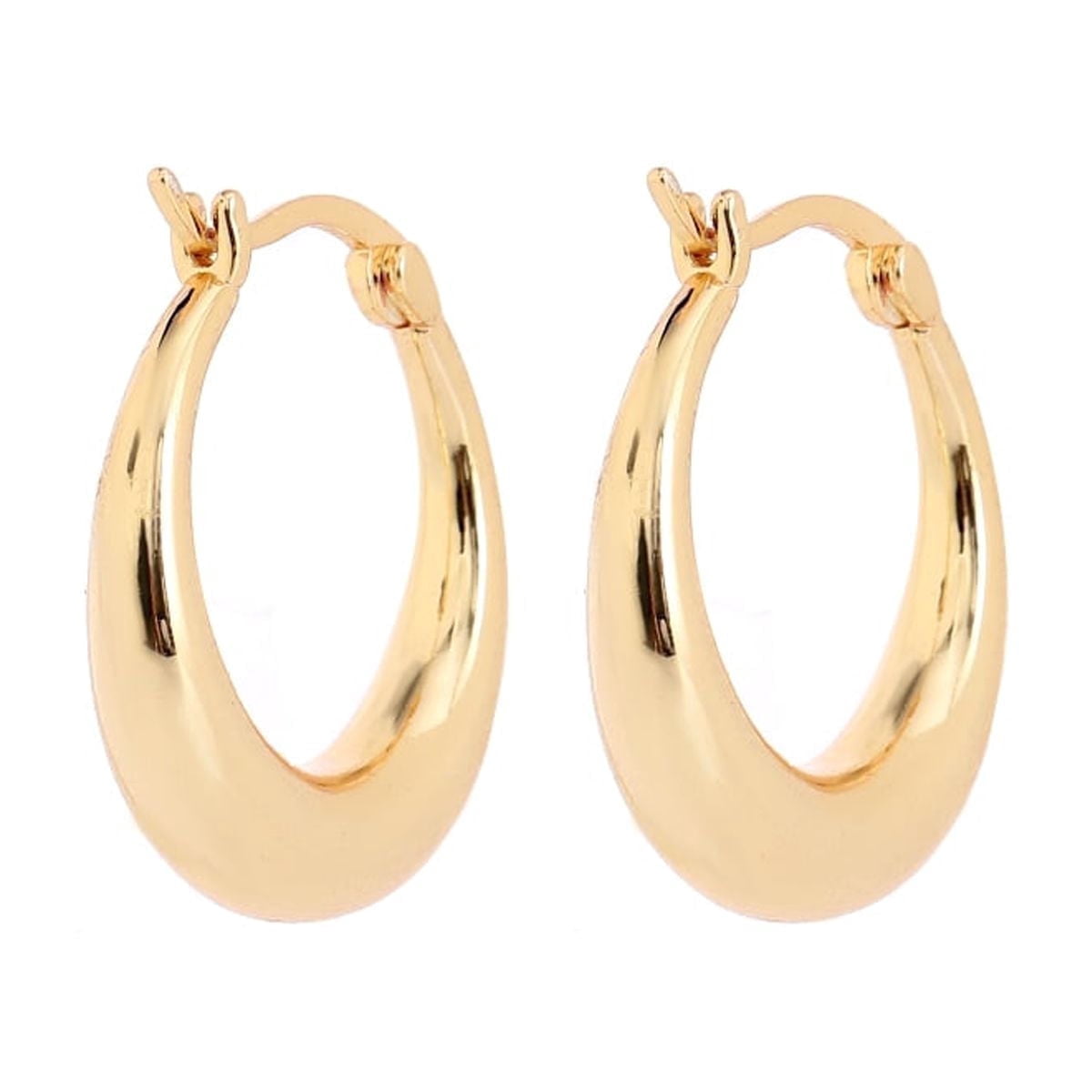 Amy & Annette 14K Gold Graduated Hoop Huggie Earrings photo 1