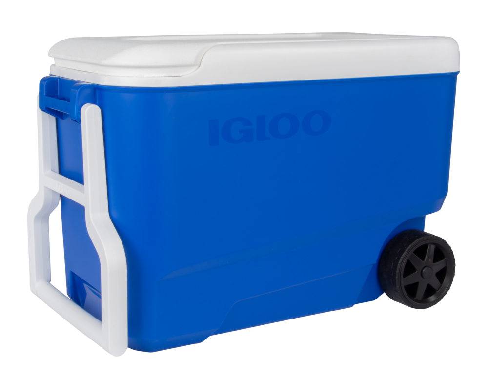 Igloo 38 QT. Hard-Sided Ice Chest Cooler with Wheels, Blue - image 4 of 11