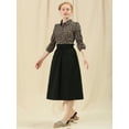 thumbnail image 4 of DARING DIVA Women's Cotton A-Line Midi Skirt with Pockets 3XL Black, 4 of 7
