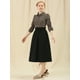 thumbnail image 4 of Falda De Algodón Allegra K Vintage Campesina Con Cintura Elástica Negro XL, 4 of 7