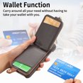 thumbnail image 3 of SaniMore for iPhone 14 Pro Max Case, PU Leather Zipper Purse RFID Blocking Card Slots Flip Kickstand Metal Finger Ring Magnetic Car Mount Shockproof Anti-fall Rugged Wallet Shell for Ladies Men, Gray, 3 of 10
