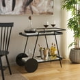 thumbnail image 4 of SAFAVIEH Zunia 2-Tier Metal Kitchen Serving Cart, Black/Clear, 4 of 15