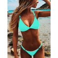 thumbnail image 1 of Blue S Triangle Bikini Split Swimsuit Wholesale Sexy Women's Swimwear, 1 of 5