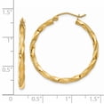 thumbnail image 4 of Primal Gold 14 Karat Yellow Gold Satin Twisted Hoop Earrings, 4 of 6