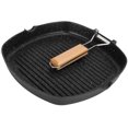 thumbnail image 2 of Sartén práctica antiadherente, sartén para carne, barbacoa con mango plegable, suministros de cocina (28cm), 2 of 8