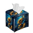 thumbnail image 6 of ZUXONGSY Sunflower Butterfly Square Tissue Box Cover 2 Piece PU Leather Tissue Box Cover Facial Paper Organizer Dispenser Modern Holder Tissue Bag for Women Gifts for Women Friends, 6 of 7