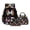 Black - Butterfly Floral, variant on Backpack for School, Butterfly Printed 3 in 1 Backpack Set with Lunch Box and Pencil Pouch for Primary Middle, Lightweight Schoolbag with Padded Strap for Teens Girls