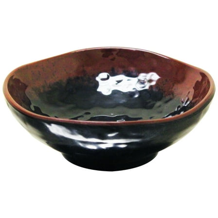 Excellante Tenmoku melamine dinnerware collection 7 oz, 4 3/4" wave rice bowl, comes in dozen