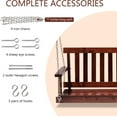 thumbnail image 5 of Dkelincs 48 inch Wood Outdoor Hanging Porch Swing Bench with Armrest and Chains 800 lbs Weight Capacity, Brown, 5 of 7