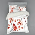 thumbnail image 1 of Ambesonne Floral Bedding Set 4 Pcs, Autumn Flowers Petals, Queen, Red Purplegrey, 1 of 3