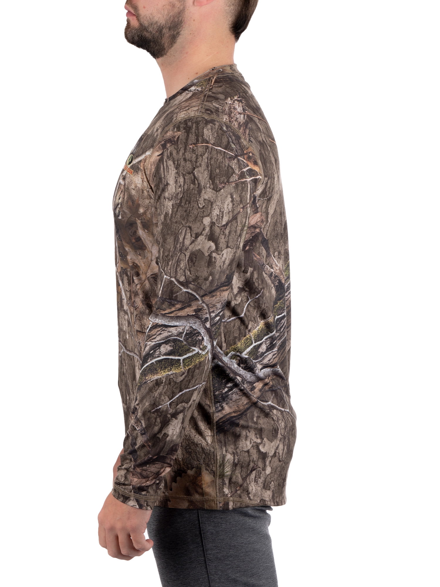 Men's Long Sleeve Camo Tee Hunting Performance Shirt by Mossy Oak, Sizes S-3XL