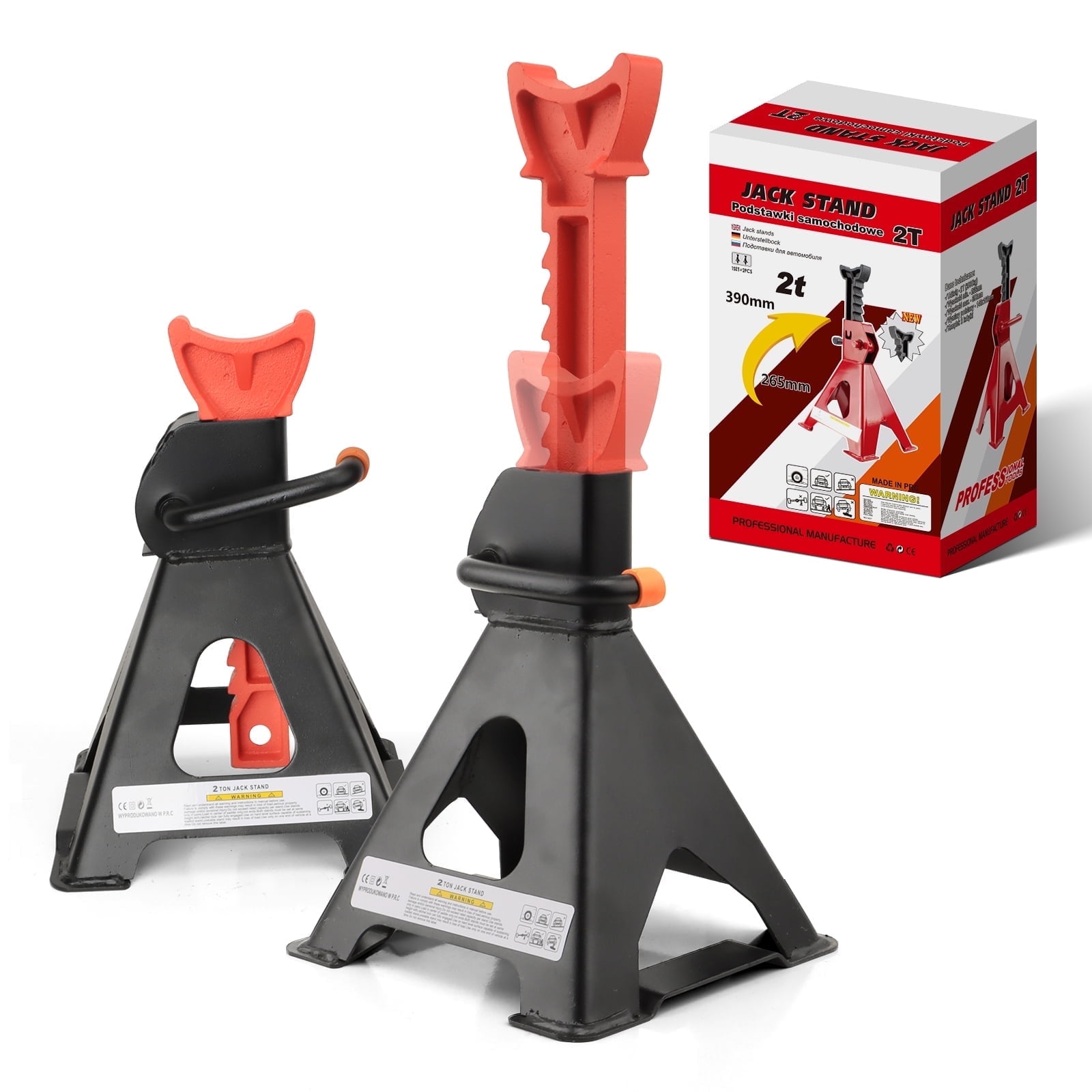 Torin BIG RED 3 Ton Aluminum 1 Pair Jack Stands,DMT43004 - Walmart.com