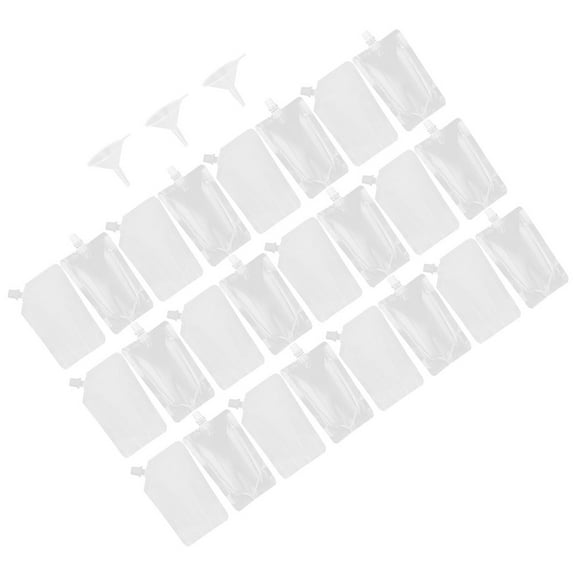 LEORX Portable Drink Pouch for Juice Cocktails and Beverages with Tight Seal Cap Foldable PA Material Transparent 1 Set