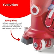 Yvolution Twista Skates, Adjustable 2-in-1, Kids Size 7J-11J, Red, One Pair, Unisex